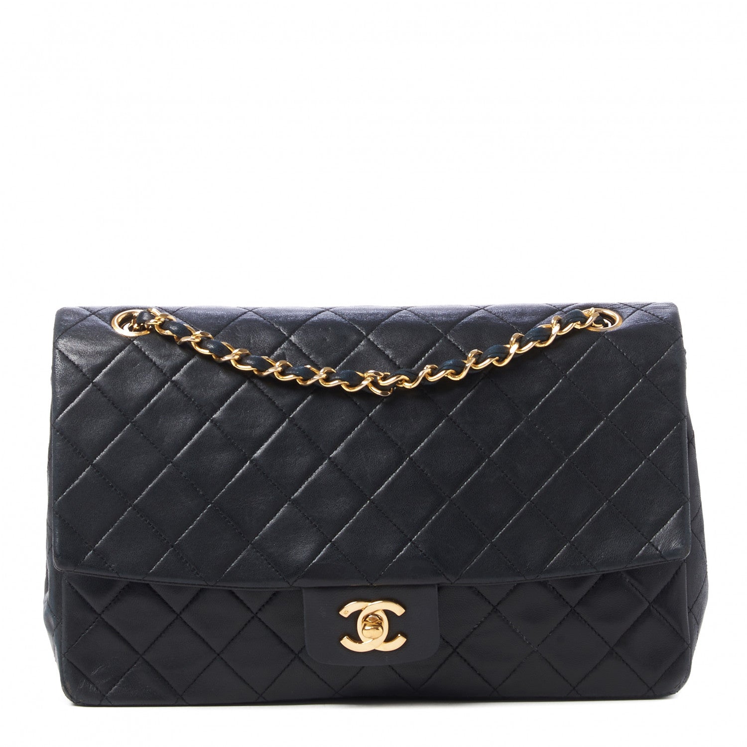 Chanel Lambskin Quilted Medium Single Flap Black 1 of 10