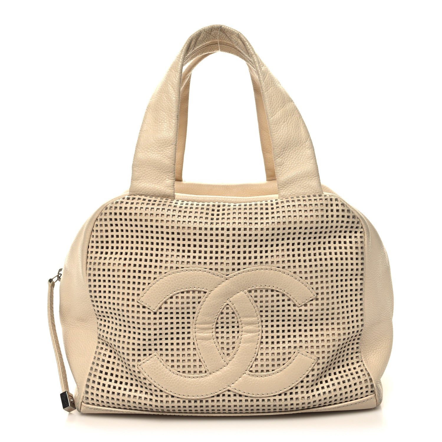Chanel Caviar Perforated Bowler Beige 1 of 14