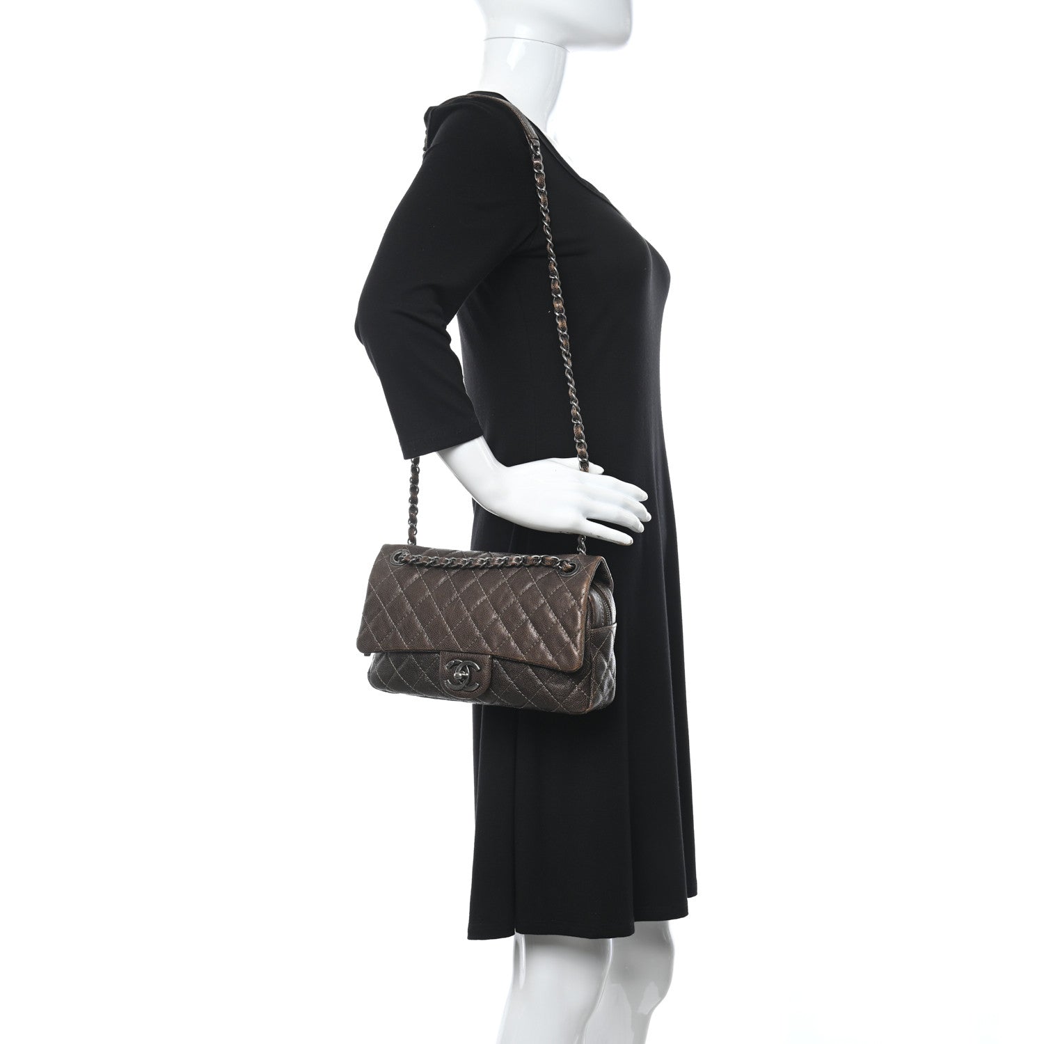 Chanel Iridescent Caviar Quilted Small Chic Flap Brown 2 of 10