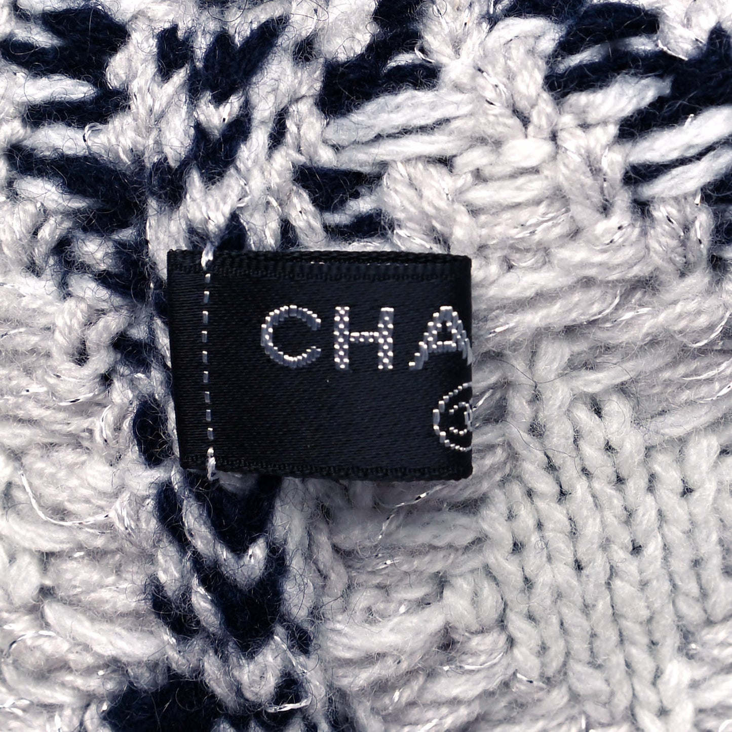 Cashmere Blend CC Fingerless Gloves Beige White Black