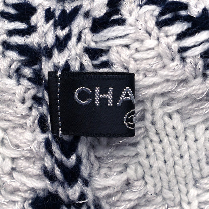 Chanel Cashmere Blend CC Fingerless Gloves Beige White Black 3 of 4
