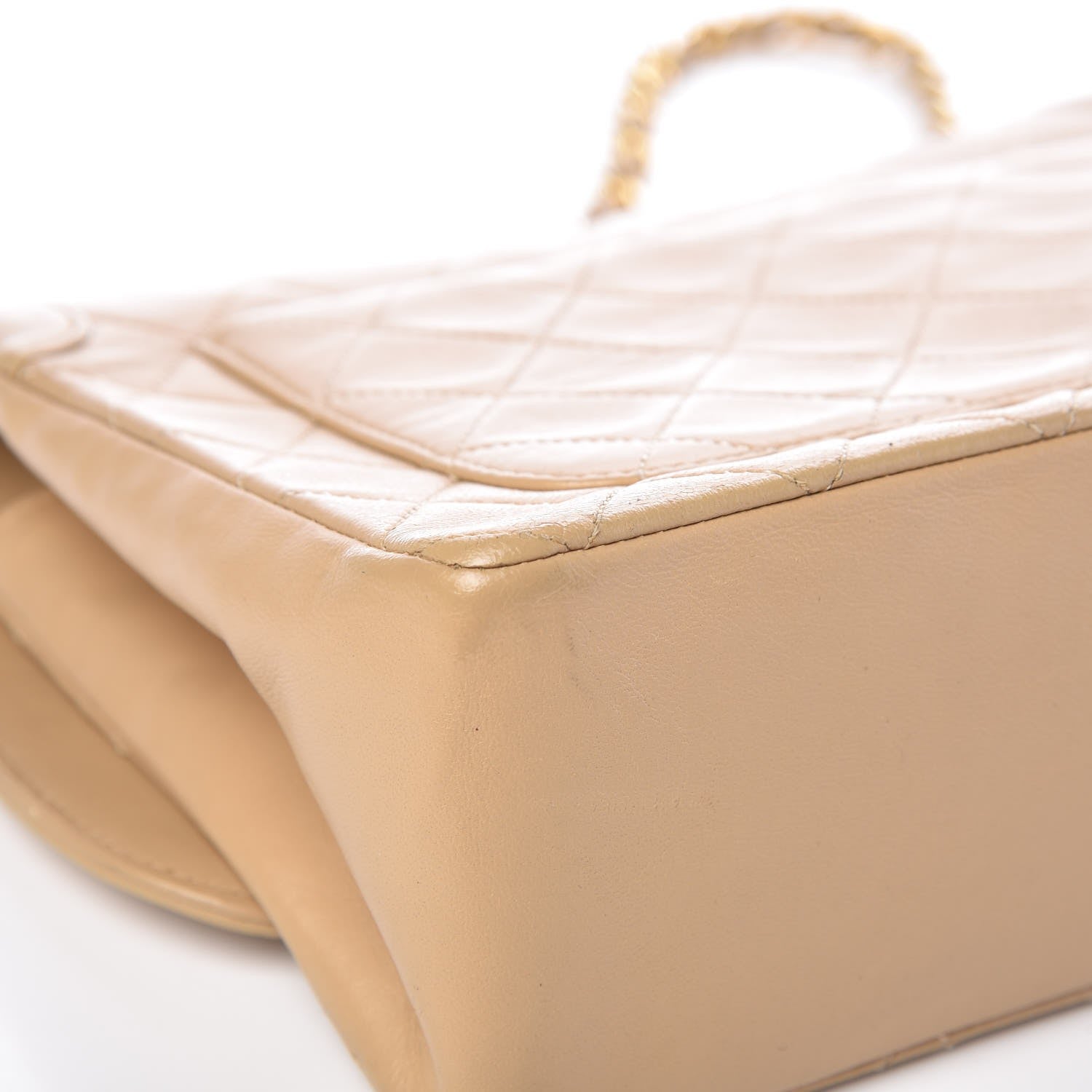 Chanel Lambskin Quilted Medium Single Flap Beige 12 of 13