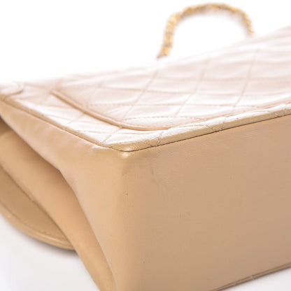 Chanel Lambskin Quilted Medium Single Flap Beige 12 of 13