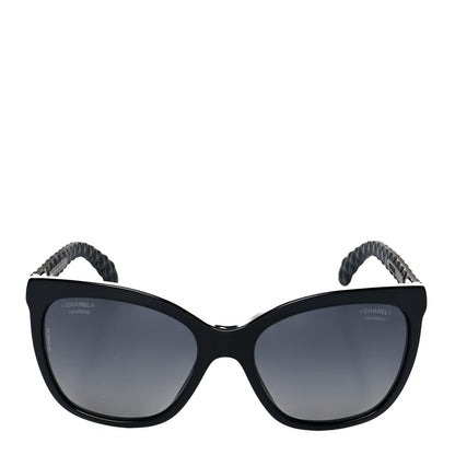 Chanel Acetate Quilted Polarized Butterfly CC Sunglasses 5288-Q Black 2 of 7