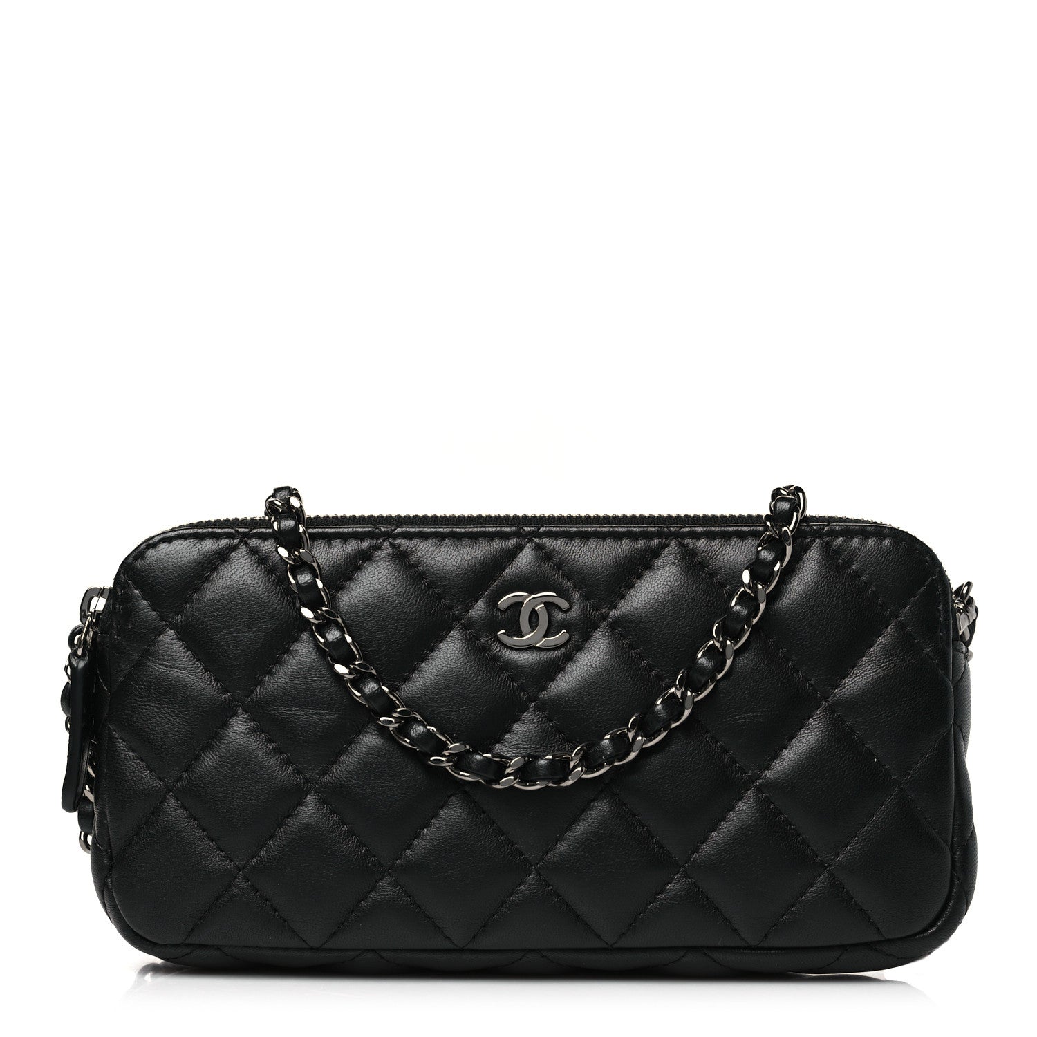 Chanel Lambskin Quilted Small Clutch With Chain Black 1 of 11