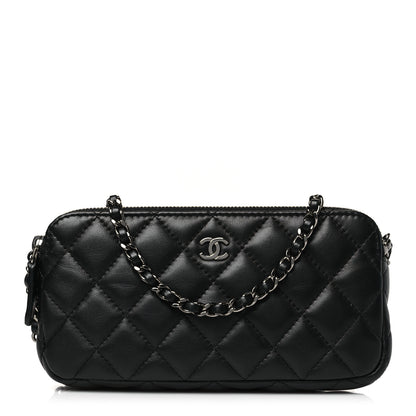 Chanel Lambskin Quilted Small Clutch With Chain Black 1 of 11