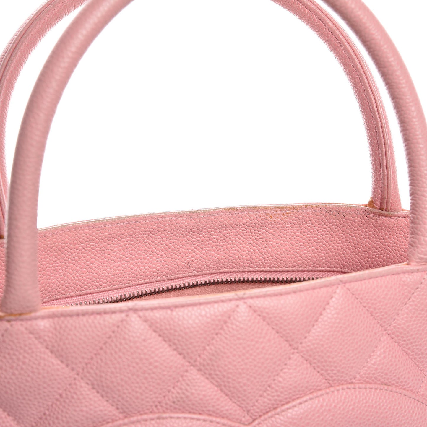 Caviar Quilted Medallion Tote Light Pink