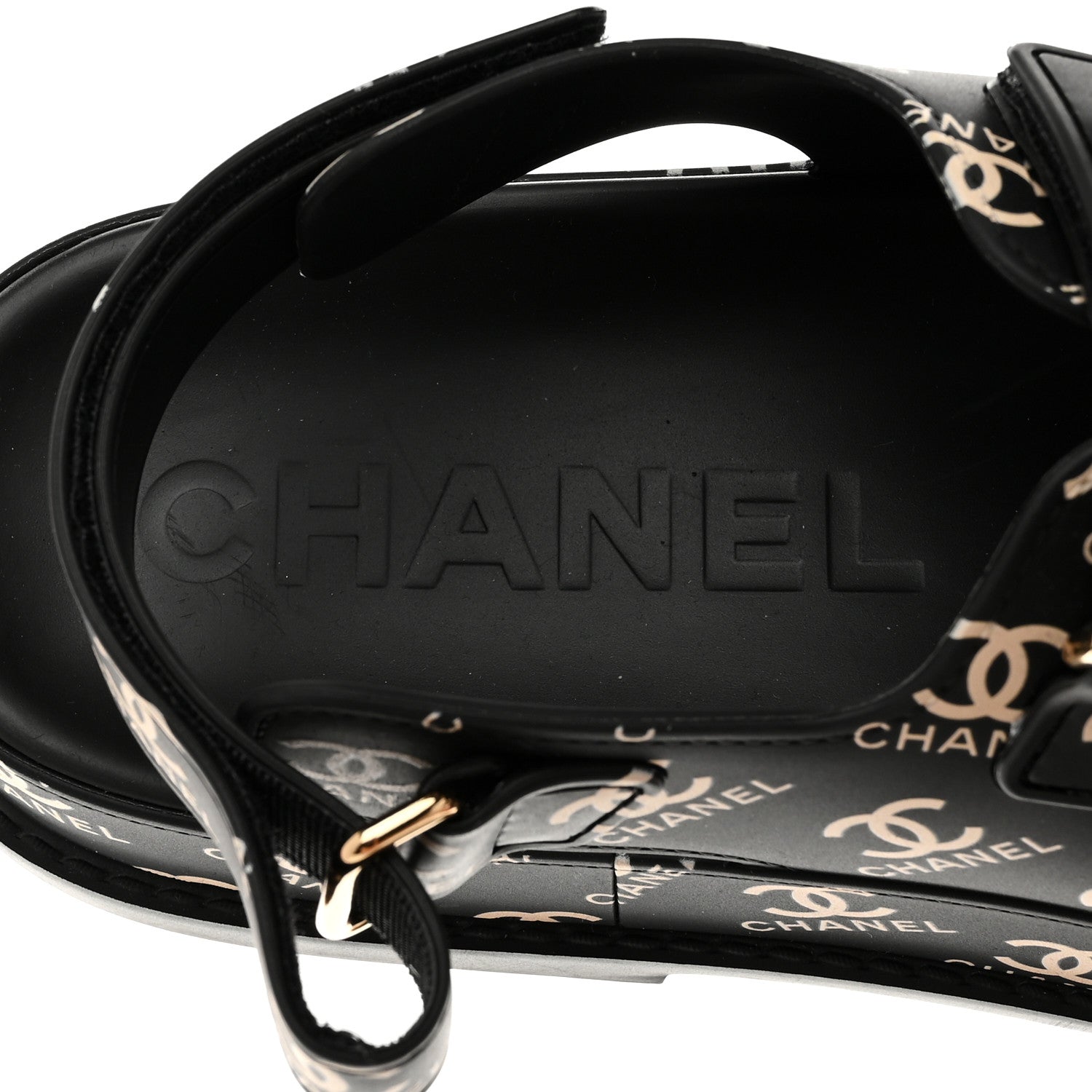 Chanel Rubber CC Dad Sandals 38 Black 1793322 – FASHIONPHILE