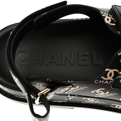 Chanel Rubber CC Dad Sandals 38 Black 7 of 9