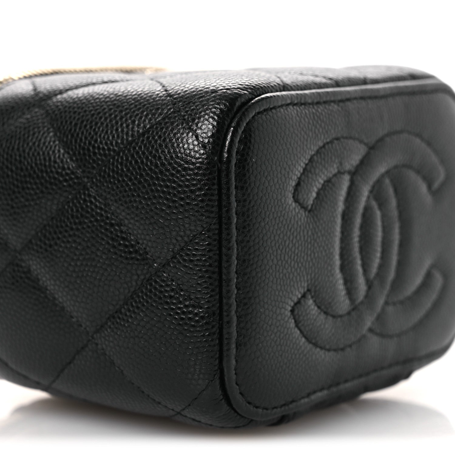 Chanel Caviar Quilted Mini Vanity Case With Chain Black 9 of 11
