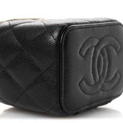 Chanel Caviar Quilted Mini Vanity Case With Chain Black 9 of 11