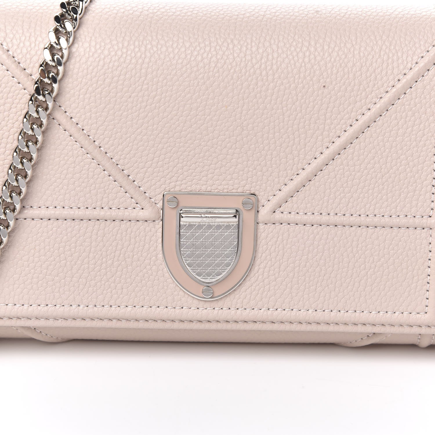 Christian Dior Grained Calfskin Diorama Croisiere Chain Wallet Rose Poudre 9 of 10