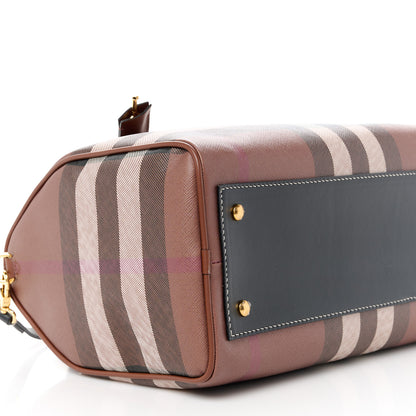 Burberry E-canvas Check Bowling Bag Dark Birch Brown 9 of 10