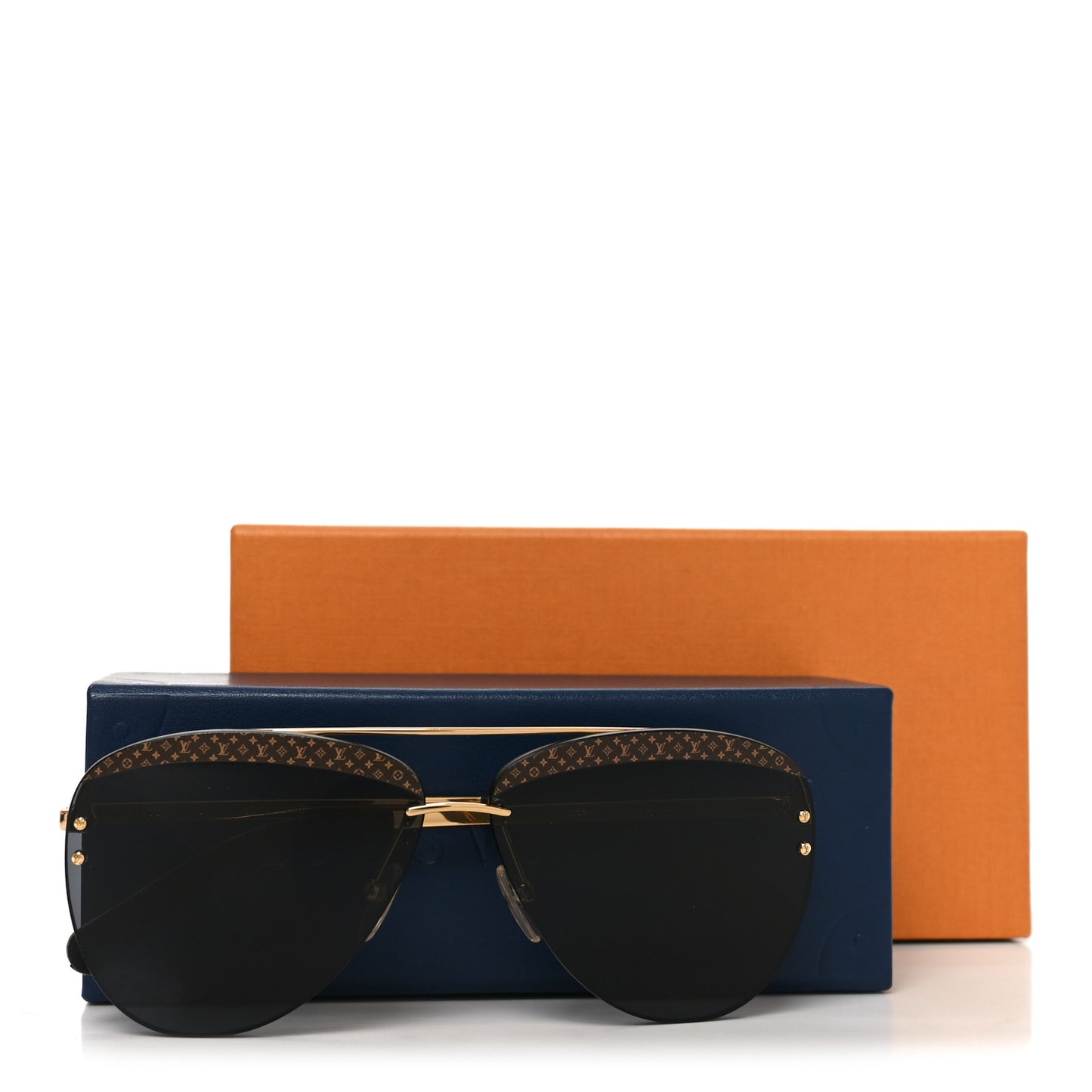 Metal Monogram La Favorite Pilot Aviator Sunglasses Z1433W Black