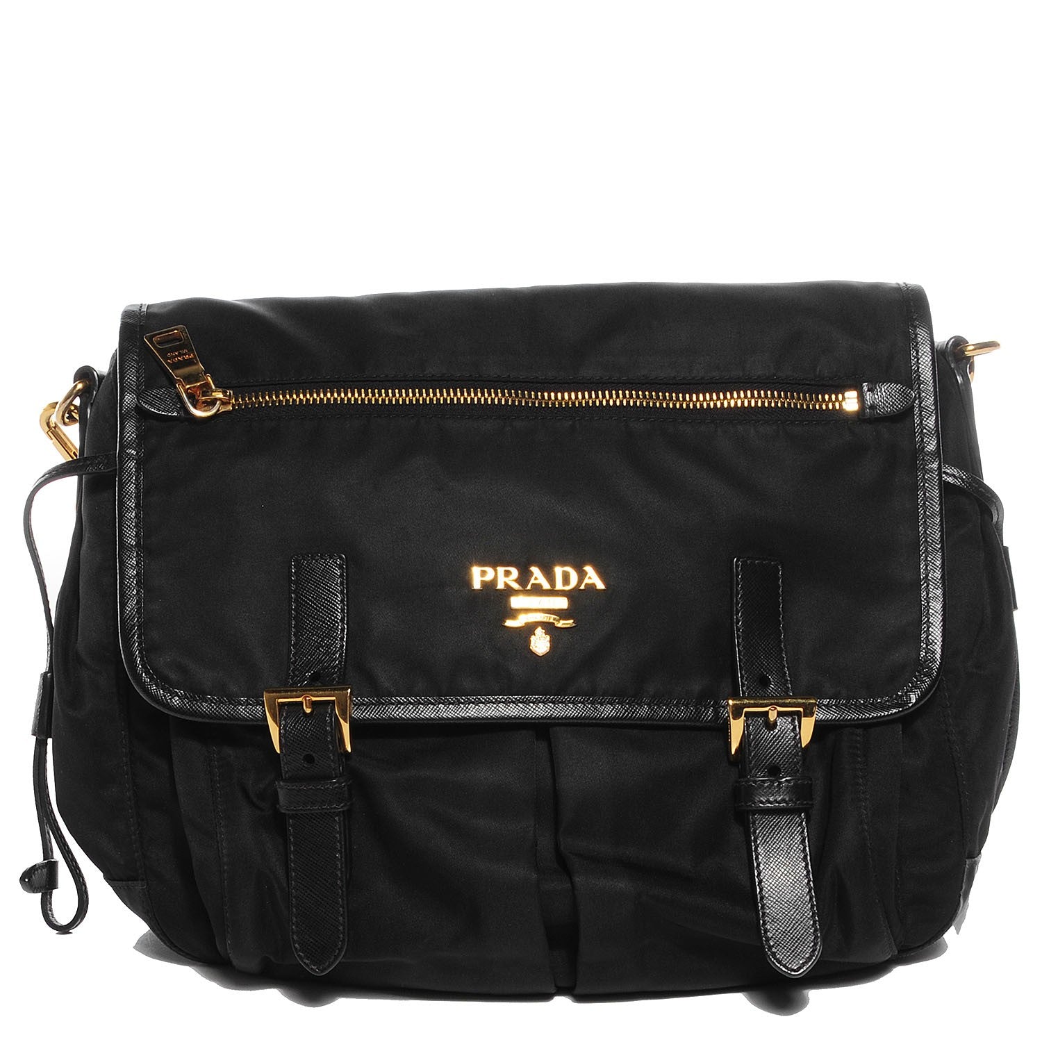 Prada Tessuto Nylon Messenger Bag Nero Black 1 of 9