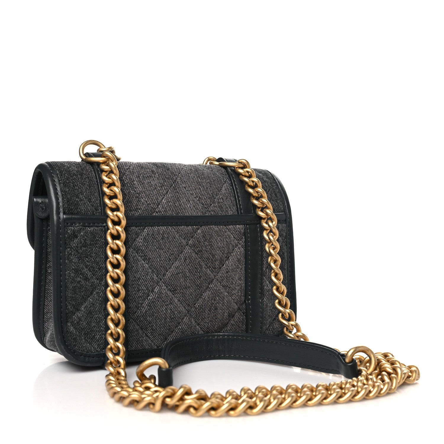 Chanel Denim Quilted Mini Flap Grey 3 of 10