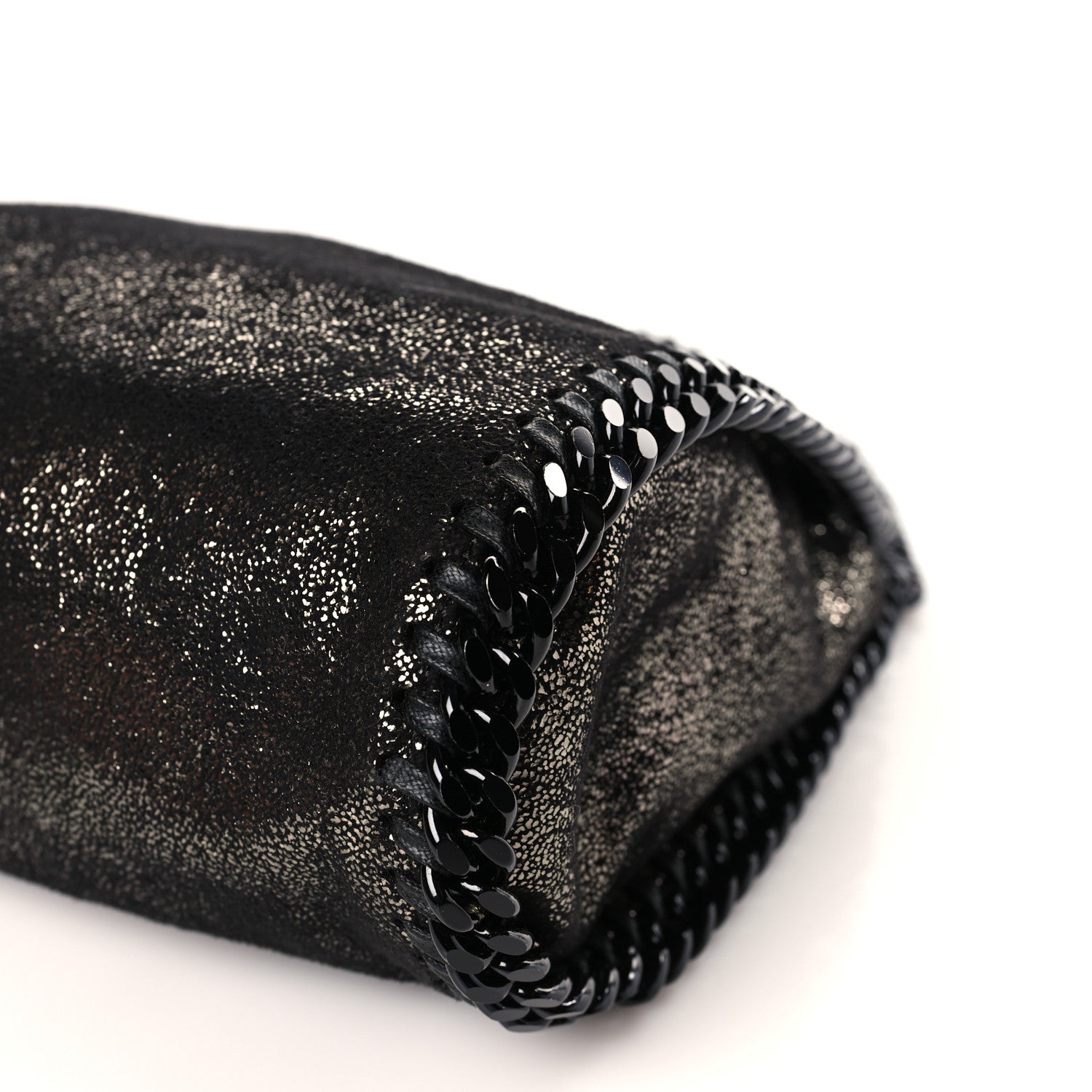 Stella McCartney Chamois Shiny Dotted Mini Falabella Fold Over Tote Ruthenium 9 of 9