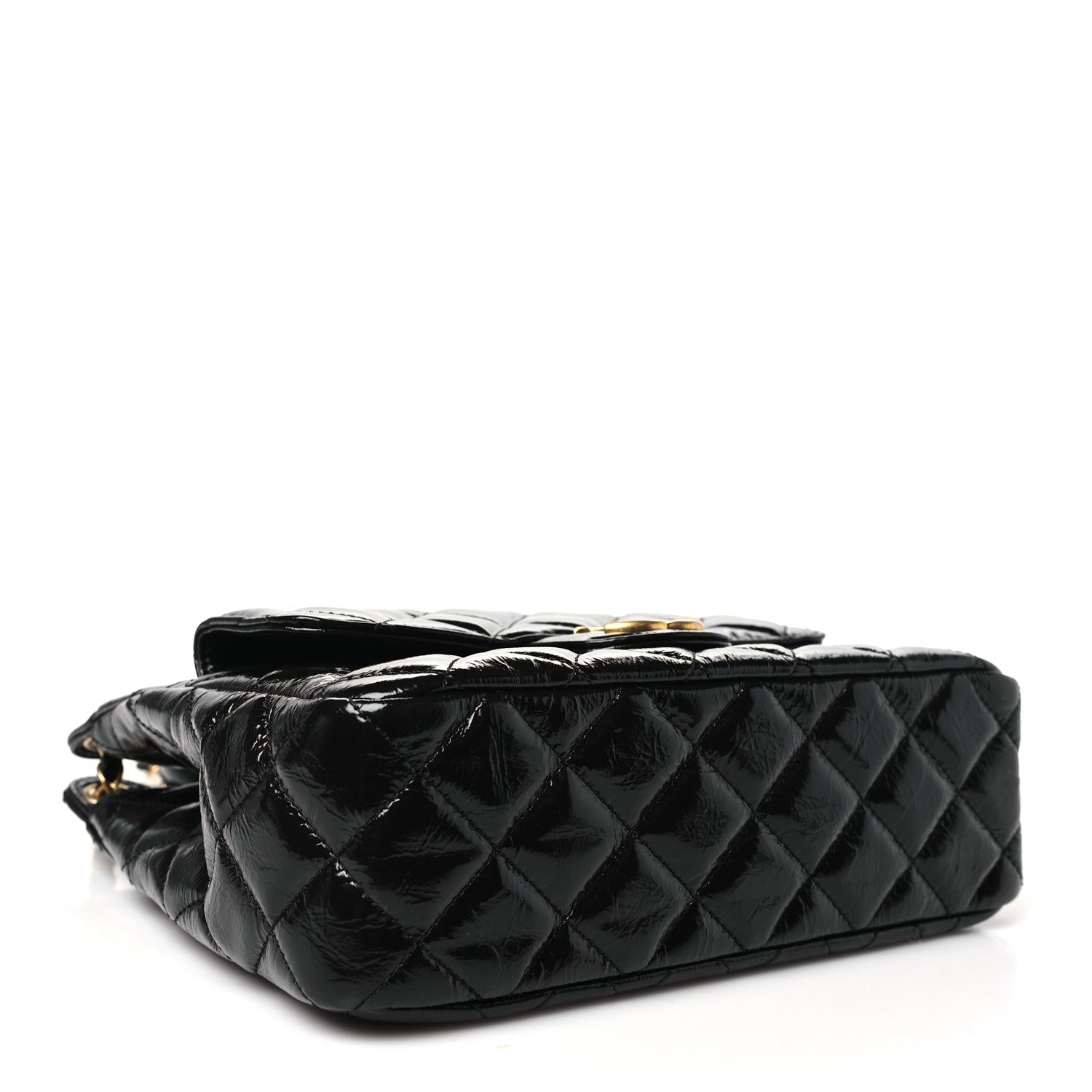 Chanel Shiny Crumpled Calfskin Quilted Wavy CC Hobo Black 4 of 10
