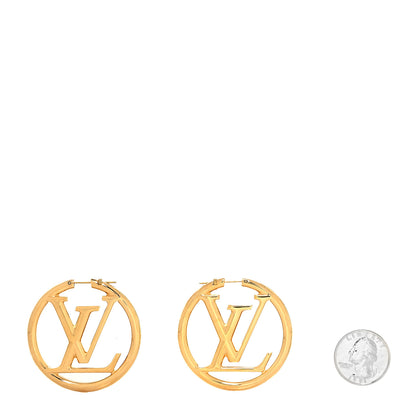 Louis Vuitton Metal Louise Hoop Earrings Gold 2 of 4