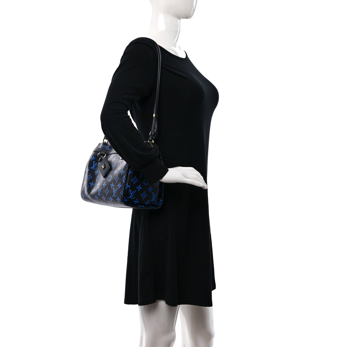 Colored Monogram Speedy Amazon PM Blue Black