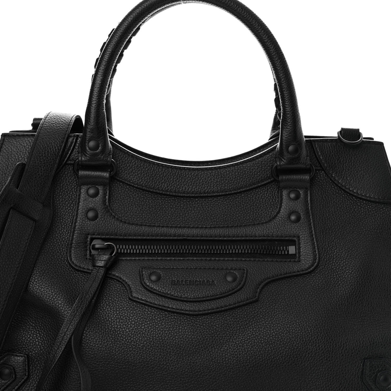 Balenciaga Grained Calfskin Neo Classic Black Hardware Medium City Black 7 of 11