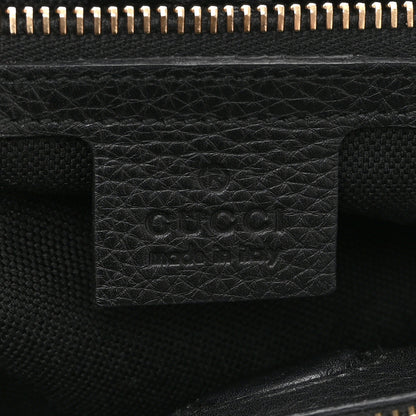 Gucci Pebbled Calfskin Medium Bamboo Shopper Tote Black 8 of 13