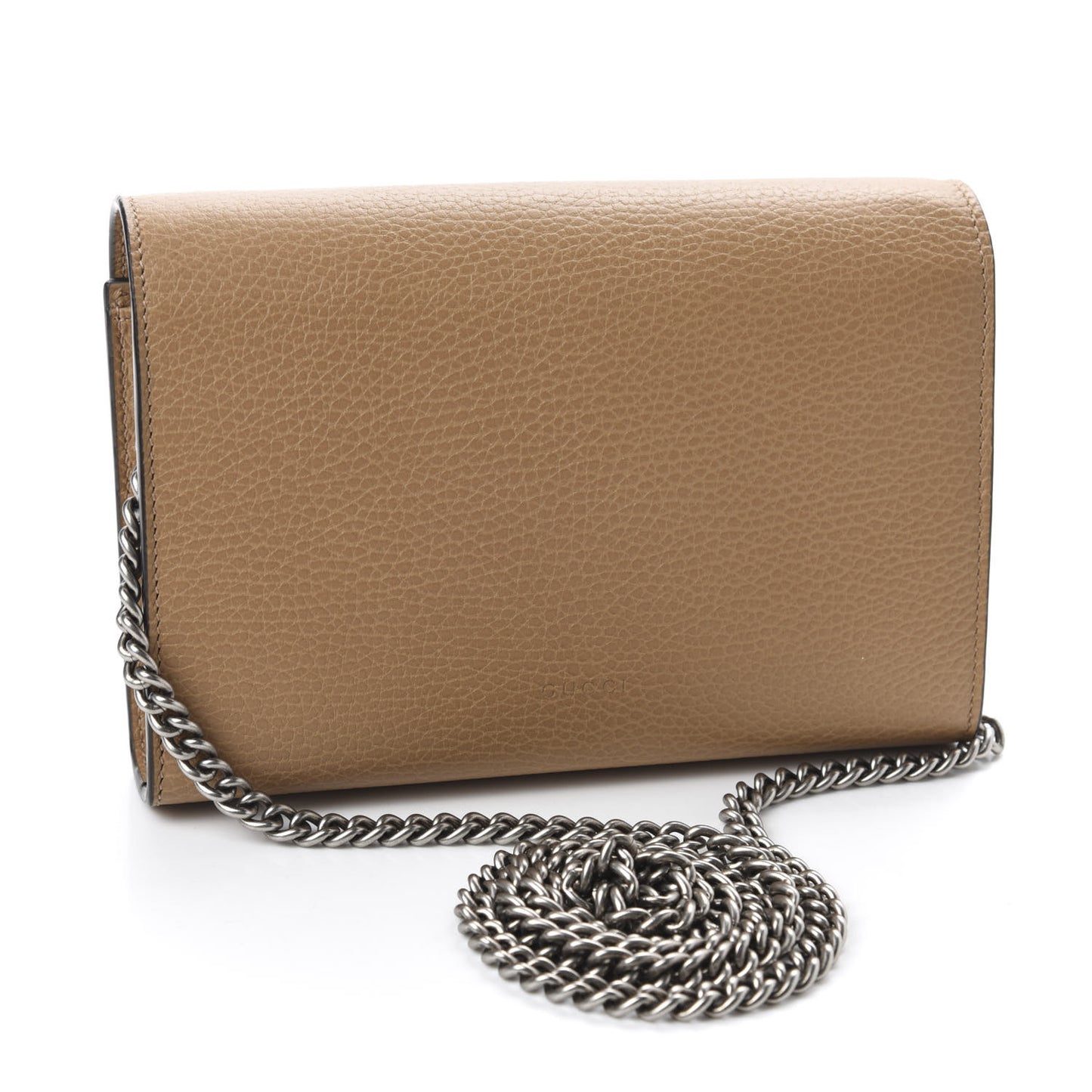 Dollar Calfskin Crystal Mini Dionysus Chain Wallet Natural Tan Black Diamond