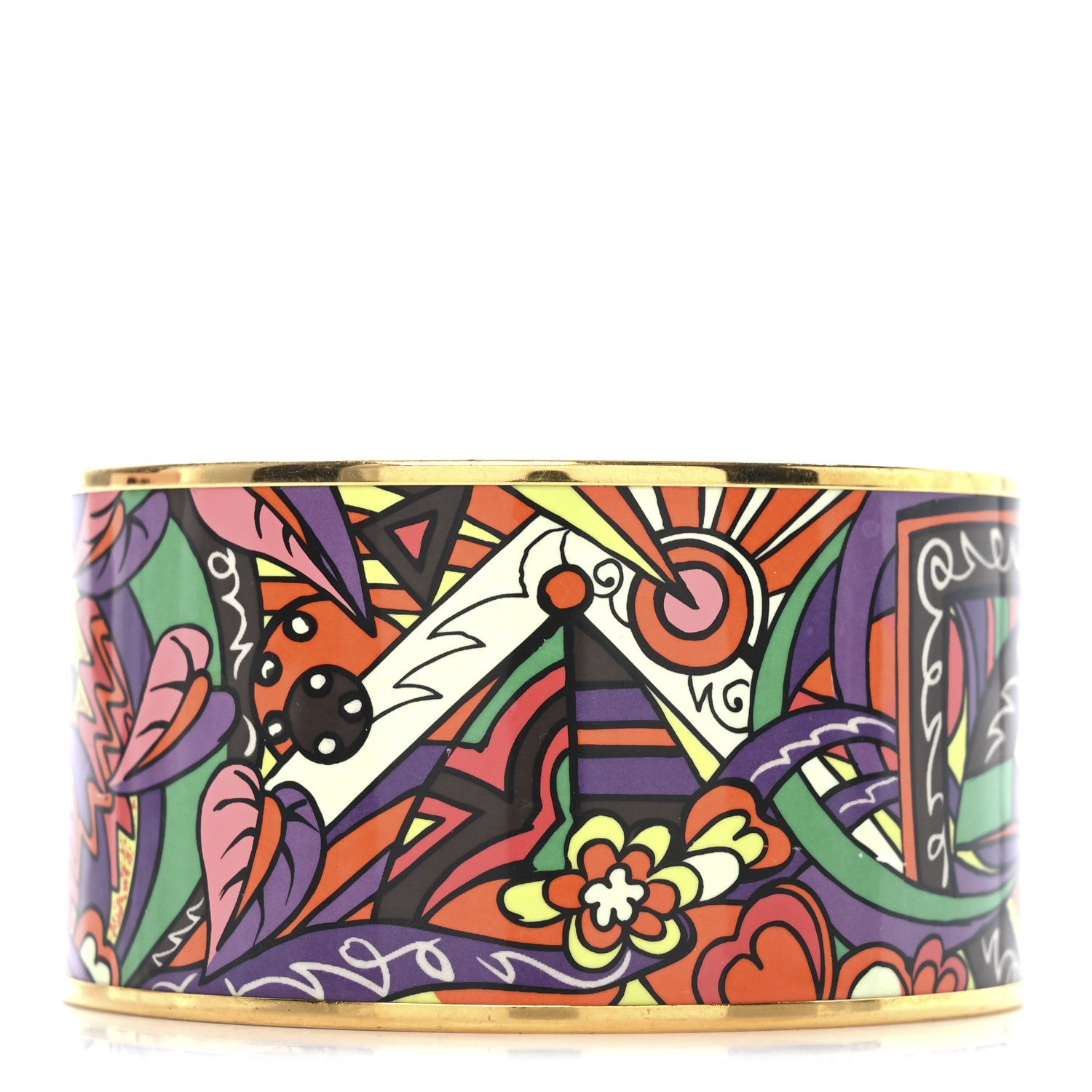 Hermes Enamel Printed Extra Wide L'Ivresse De L'Infini Bracelet 70 3 of 5
