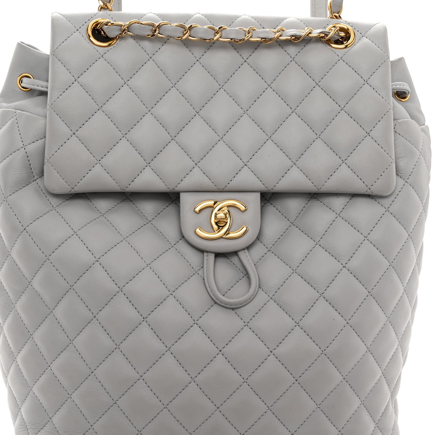 Chanel Calfskin Quilted Large Urban Spirit Backpack Grey 8 of 12