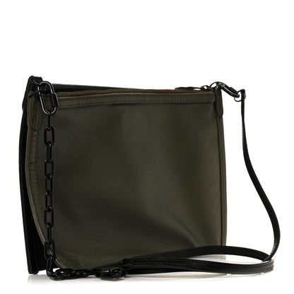 Louis Vuitton Calfskin Monogram Shadow Double Flat Messenger Black Khaki 2 of 11