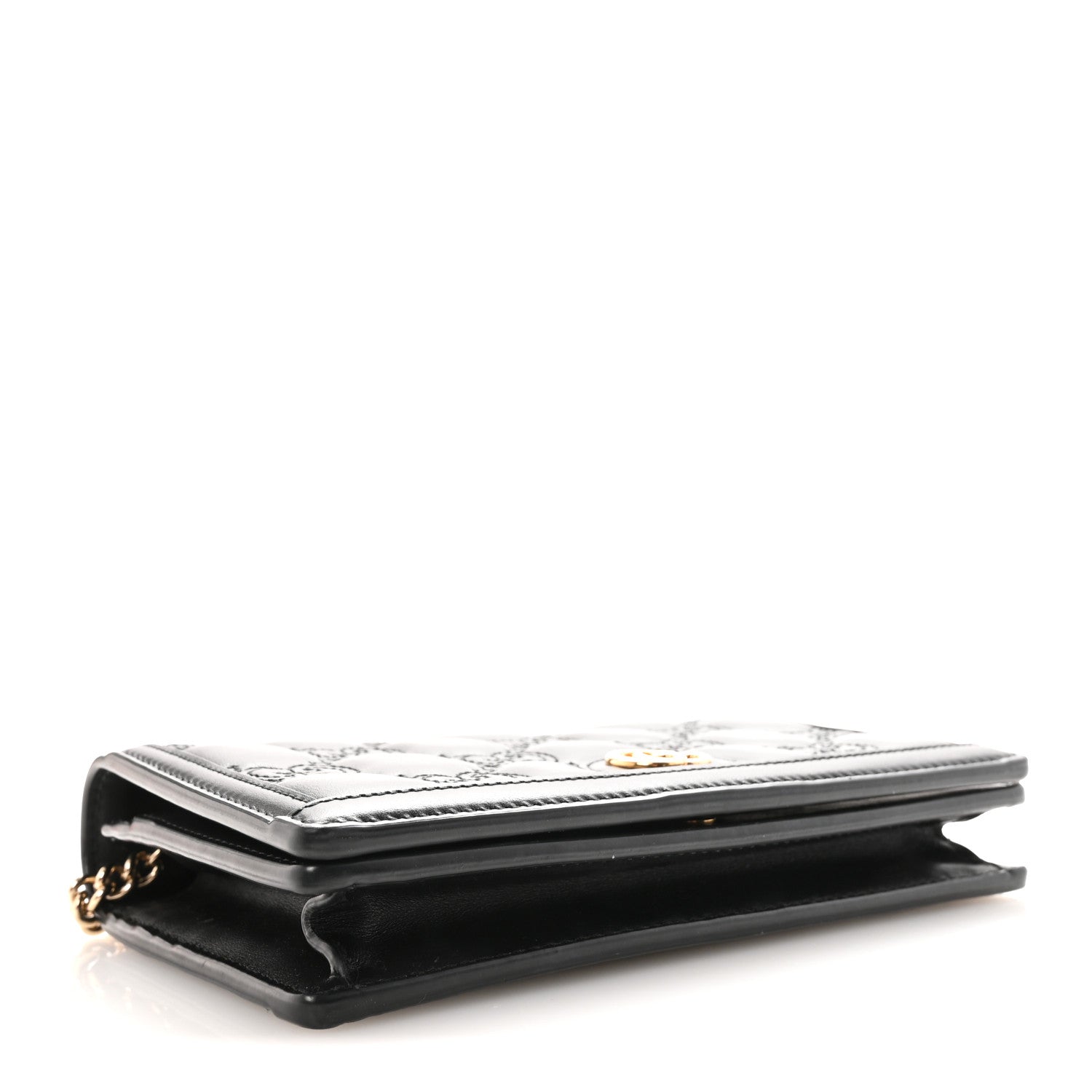 Gucci Calfskin GG Matelasse Chain Wallet Black 4 of 10