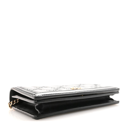 Gucci Calfskin GG Matelasse Chain Wallet Black 4 of 10