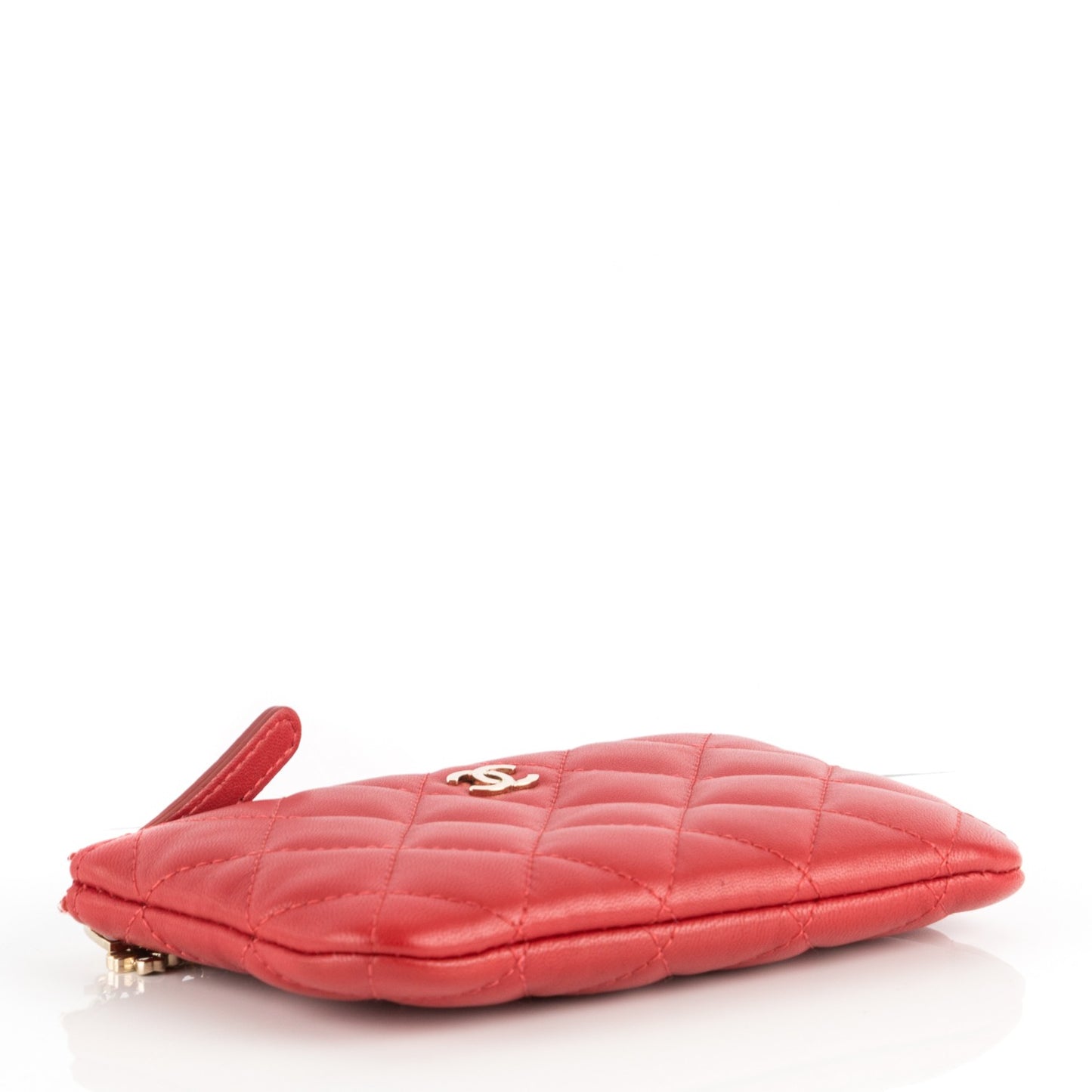 Lambskin Quilted Casino Coin Purse Red