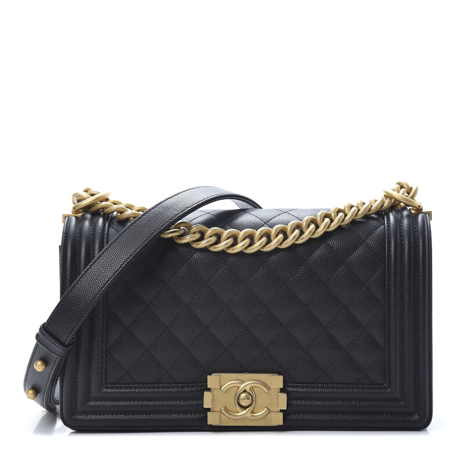 Chanel Caviar Quilted Medium Boy Flap Black 1 of 14