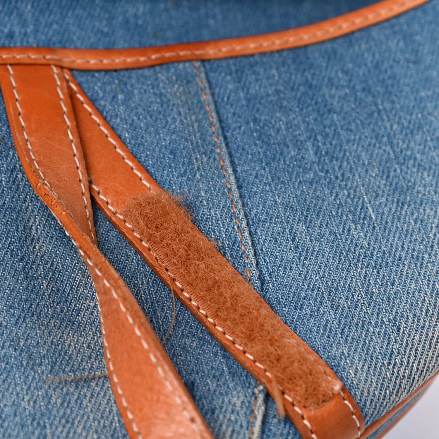 Christian Dior Denim Embroidered Saddle Bag Blue 10 of 11