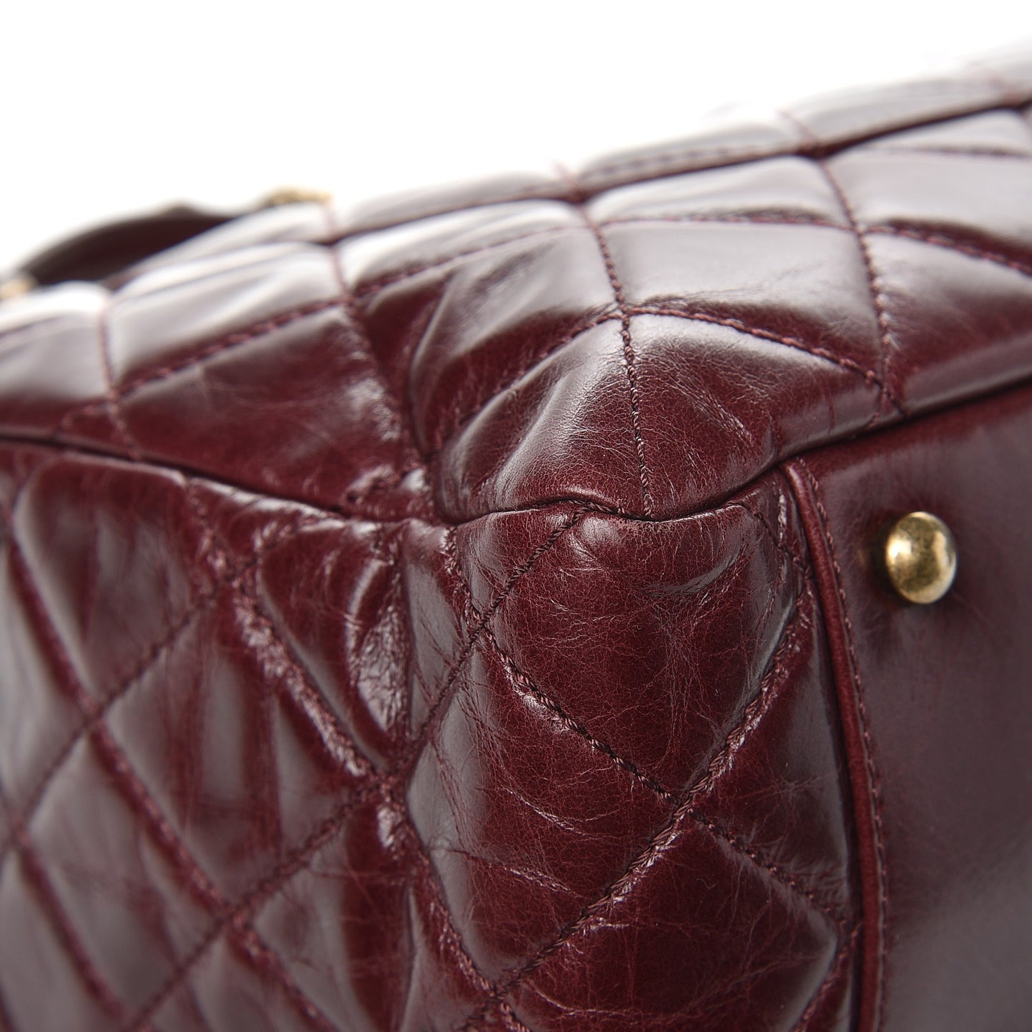 Glazed Calfskin Castle Rock Large Flap Burgundy