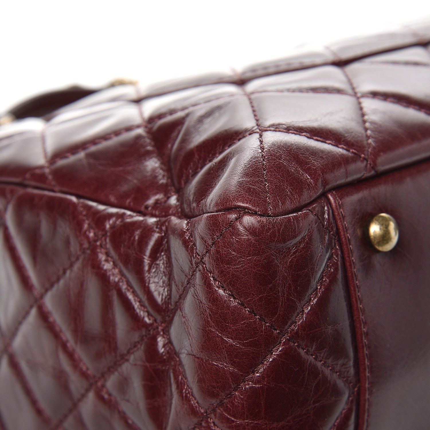 Chanel Glazed Calfskin Castle Rock Large Flap Burgundy 12 of 15