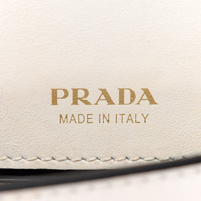 Prada Saffiano City Calf Cahier Belt Bag White Black 6 of 9