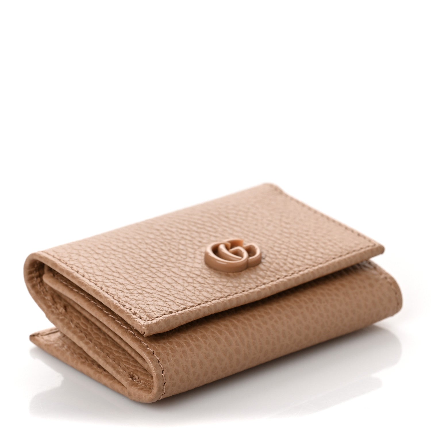 Gucci Dollar Calfskin Enamel Monochrome Medium GG Marmont Wallet Camelia 4 of 6