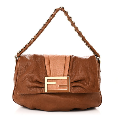 Fendi Crinkled Lambskin Mia Shoulder Flap Camel 1 of 11