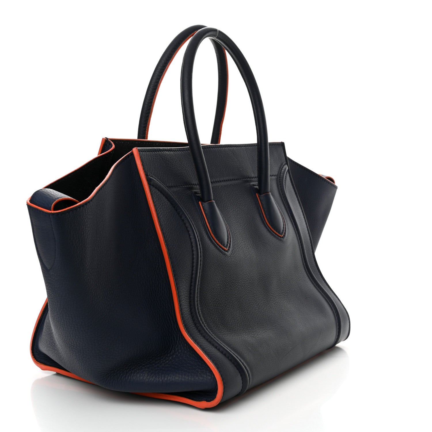 Celine Supple Calfskin Large Phantom Luggage Navy Blue Orange 3 of 13