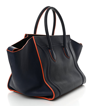 Celine Supple Calfskin Large Phantom Luggage Navy Blue Orange 3 of 13