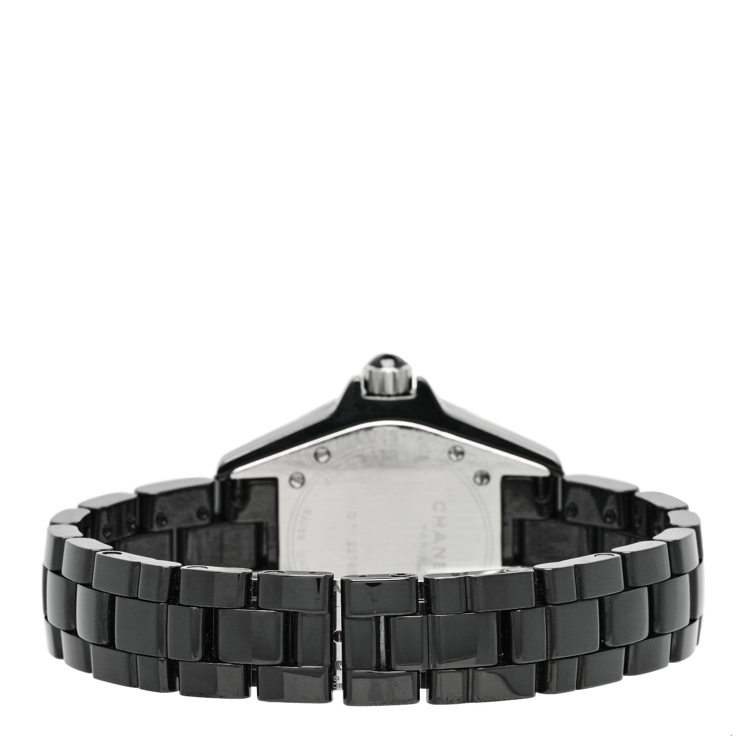 Chanel Stainless Steel Ceramic Diamond 33mm J12 Quartz Watch Black 3 of 4