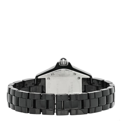 Chanel Stainless Steel Ceramic Diamond 33mm J12 Quartz Watch Black 3 of 4
