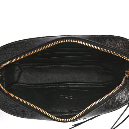 Saint Laurent Grain De Poudre Matelasse Monogram Mini Lou Camera Bag Black 4 of 4