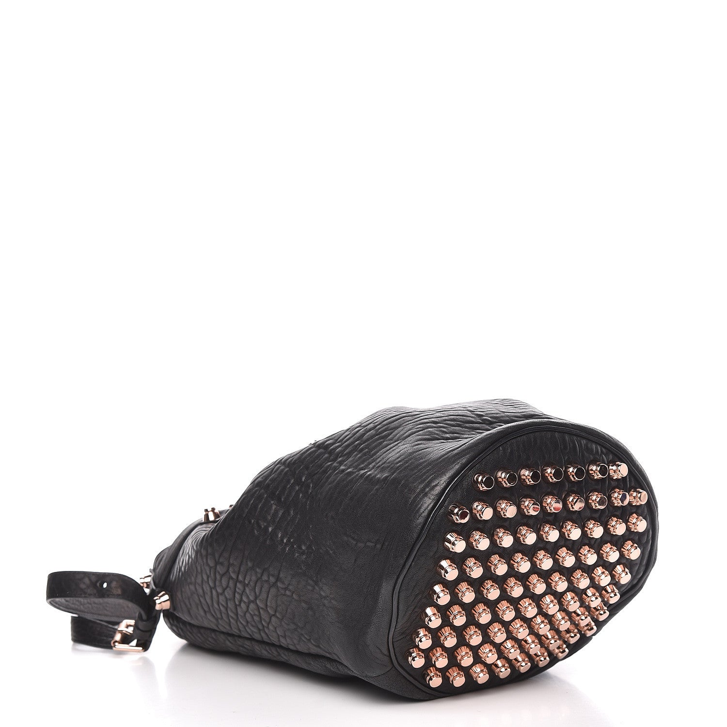 Alexander Wang Pebbled Lambskin Diego Bucket Black Rose Gold Hardware 4 of 10
