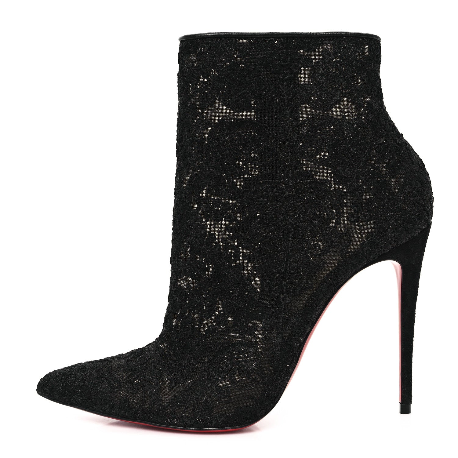 Christian Louboutin Lace Gipsybootie 100 Ankle Boots 36 Black 1 of 8