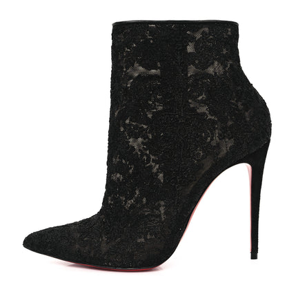 Christian Louboutin Lace Gipsybootie 100 Ankle Boots 36 Black 1 of 8