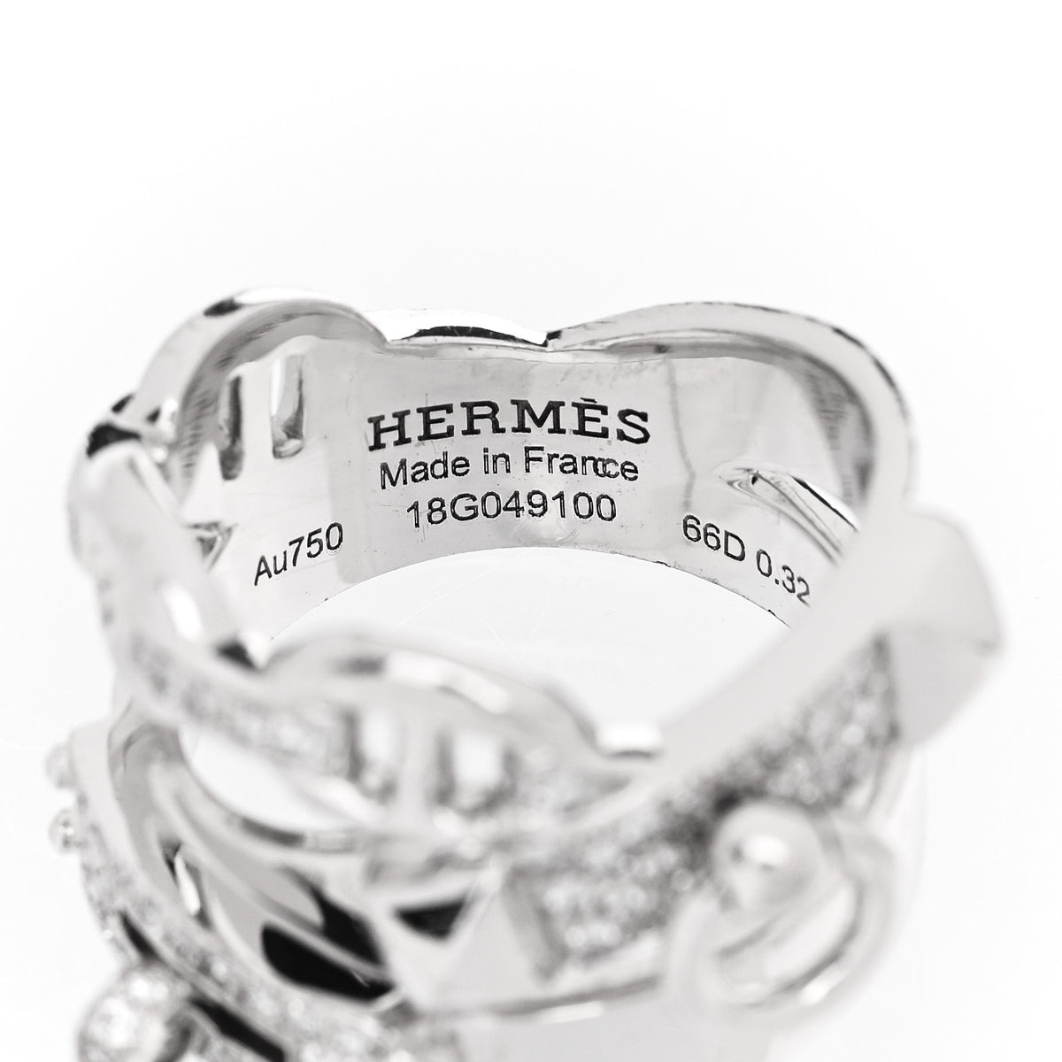Hermes 18K White Gold Diamond GM Alchimie Ring 50 5.25 4 of 5