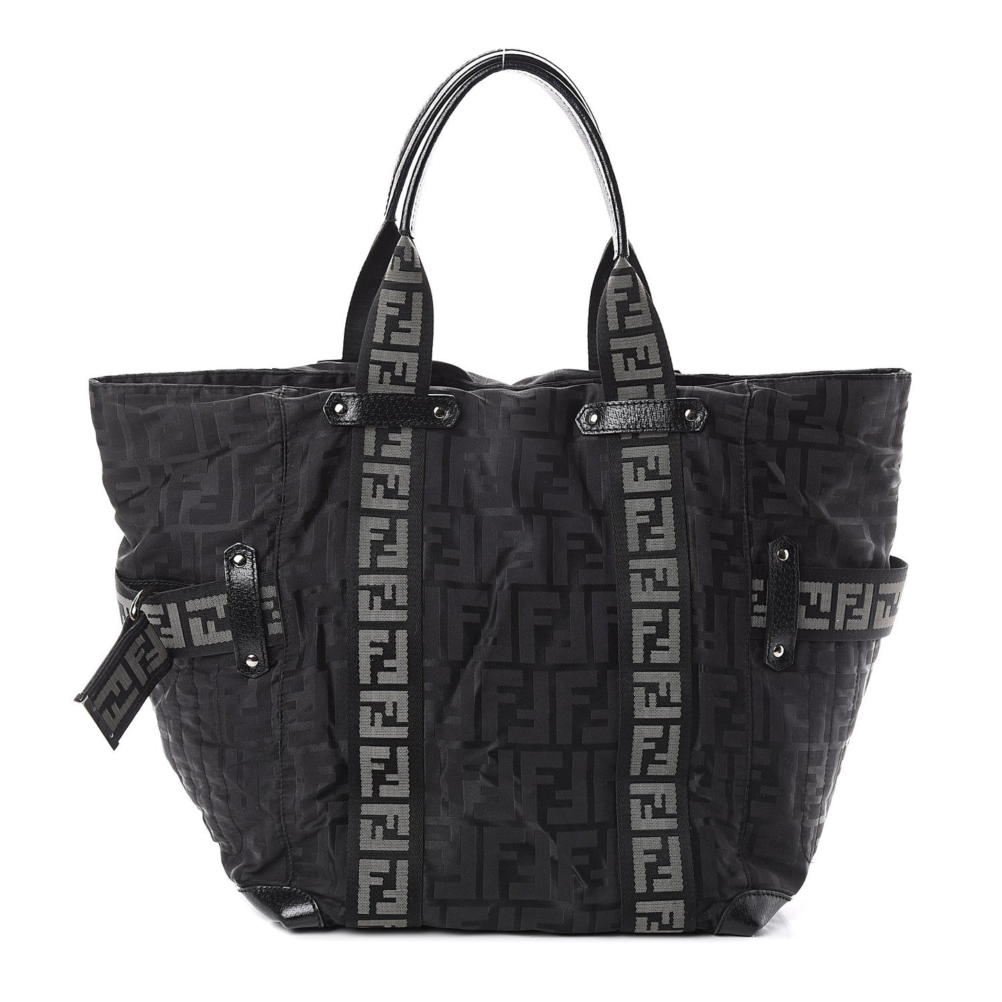 Zucca Cinghiale Large Zip Code Shopping Tote Black